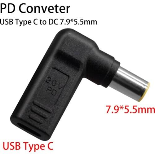 USB Type C Female To DC 7.9*5.5mm Male Laptop Power Adapter Converter Jack PD Spoof Decoy Trigger Plug Fast Charging Head