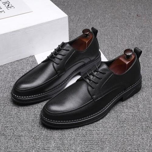 Spring Summer Casual Fashion Men Shoes Handmade Vintage Formal Dress Leather Shoes Business Wedding Loafers Luxury Oxfords