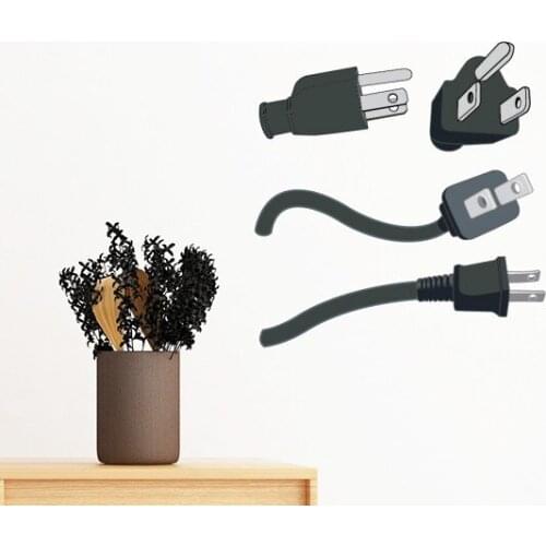 USB VGA type c Display Screen Plug Cable Charging Cable Pattern Removable Wall Sticker Art Decals Mural DIY Wallpaper Room Decal