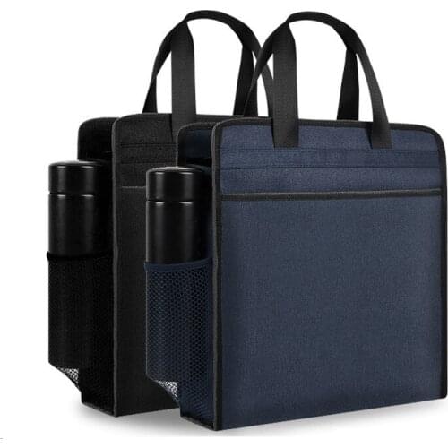 Vertical thickened Oxford cloth Bag for documents Office portable file bag Two-tier training conference briefcase file folder