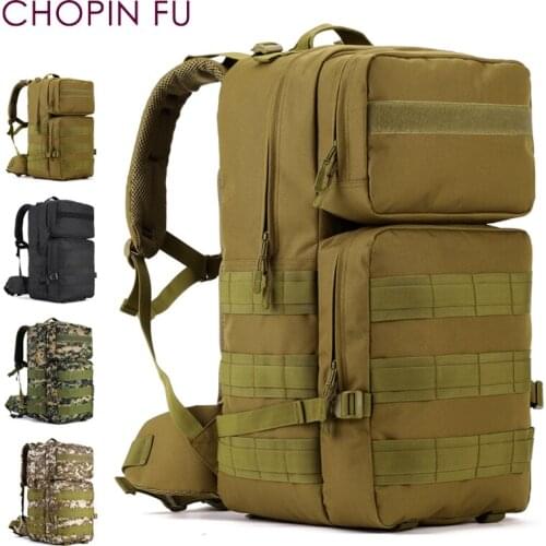55L MOLLE camping mountaineering waterproof nylon backpack professional sports rucksack A3150