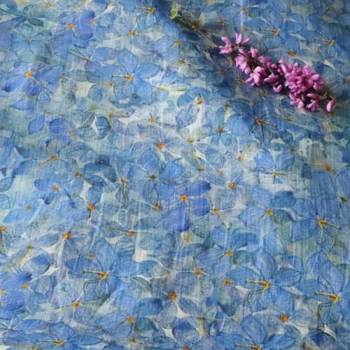 High Quality Natural Pure Ramie Linens Cloth Digital Printing Fabric Summer Thin Chinese Style Robe Dress Tissu Diy Sewing DIY