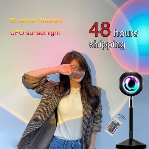 Sunset Lamp USB Led Remote Control RGB Night Light For Home Bedroom Decoration Wall 26 Colors Rainbow Atmosphere Led Light