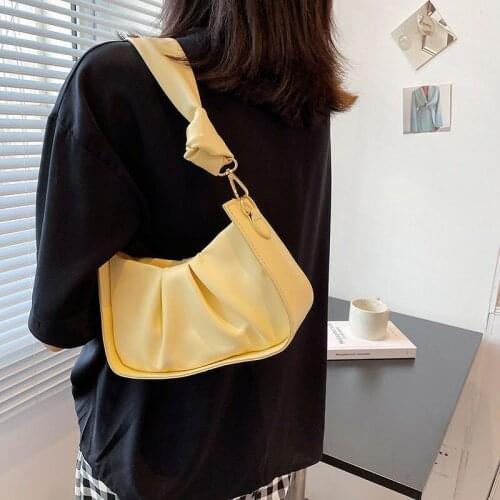 Underarm Pleated Bag Designer Shoulder Bag Female Handbag Purse Cloud Chain Women Bag Messenger Fashion 2021 PU Leather Zipper
