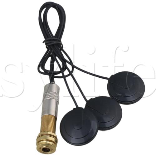 Gold Violin Mandolin Guitar Piezo 3 Sensor Transducer Microphone Pickup