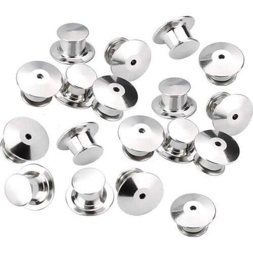 10pcs Metal Pin Keepers Locking Pin Backings for Brooch Tie Hat Badge Brooch