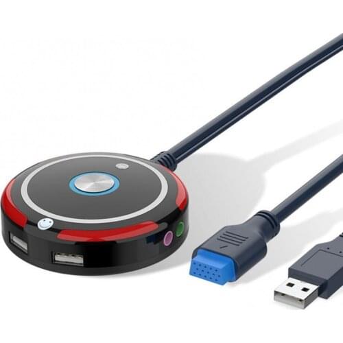 2 Audio Interfaces Double USB Ports Desktop PC Computer Case Power Button Switch