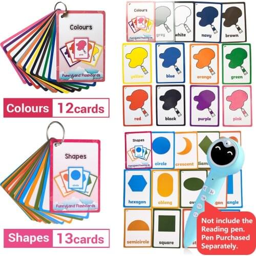 25PCS/set Colors & Shapes Learning English Flash Cards for Children Montessori Educational Toys Memories Games Flashcards card