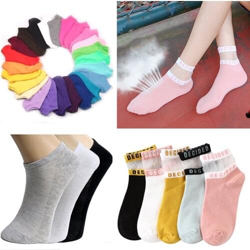 3/5pair Women Socks Breathable Summer Socks Lovely Dot/Stripe Ankle Socks Comfortable Cotton Blend Short Sock Boat Sokken Meias
