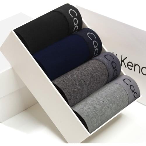 4PC mens underwear Pure Cotton Boxer pants middle waist breathable antibacterial Plus Size Boxed boxer