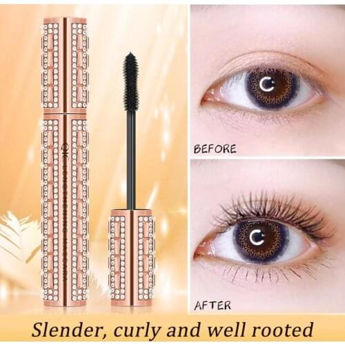 4D Fiber Diamond Mascara Waterproof 3D Eyelashes Extension Lengthening Cosmetics Eye Lashes Thick Diamond Black Mascara L3T9
