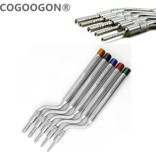 5 Pcs Set Dental Implant Osteotome Instruments Sinus Lift Bended with Cassette Case (Concave Tips)