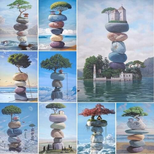 5D DIY Diamond Embroidery Landscape Diamond Painting Full Square Cross Stitch Kits Mosaic Art Picture of Rhinestones Wall Decor