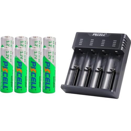 8xNIMH 1.2V 2200MAH Low Self Discharge AA Rechargeable Batteries LSD and 4slot USB Smart fast Charger AA/AAA NICD/NIMH LITHIUM