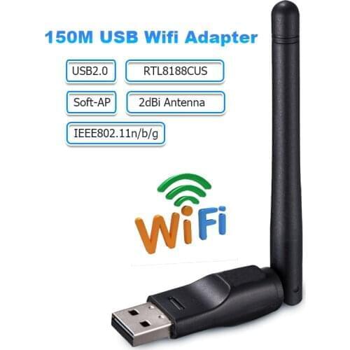 Wifi Antenna Apdater 150Mbps USB Wifi Adapter Soft-AP 2dBi Wireless Network Card IEEE802.11n Wifi Receiver for Desktop Laptop