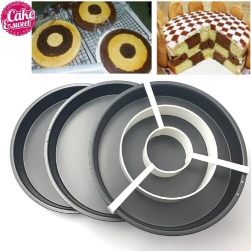 9"Non-Stick Baking Pan Tin Divider Set 4pc/set 3Baking Cake Pan with 1Cake grid Pizza Pan Kitchen Tool DIY Bakeware Tools
