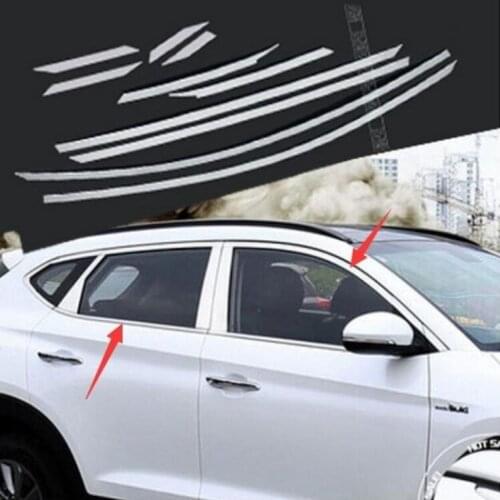 Car Stainless Steel for Hyundai Tucson 2016 2017 CHROME window molding lining cover framework decorate Car styling