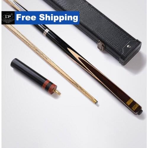 LP Billiar Hunter Series Snooker Cue 3/4 Split One Piece Cue 10mm Tip Professional Ashwood Shaft Ebony Butt with Solid Extension
