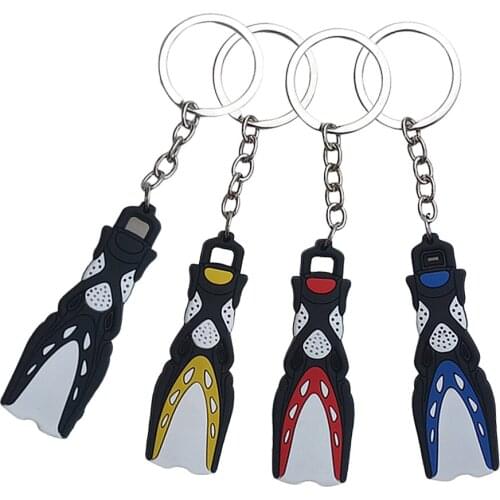 4x Scuba Key Chain Keyring Dive Fins Keychain For Boat Kayak Surfing