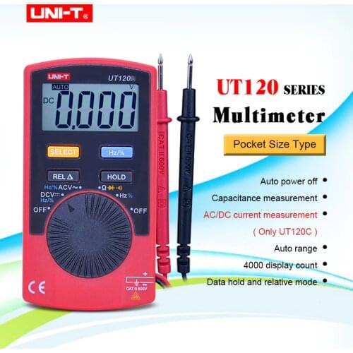Mini Digital Multimeter UNI-T UT120 series Digital LCD Palm Size Auto Range Multimeter DC AC Pocket