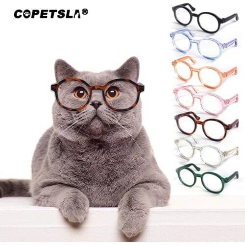 Copetsla Lovely Pet Cat Glasses Dog Glasses Pet Products Cat Toy Dog Sunglass Photos Props Pet Accessoires Round Glasses