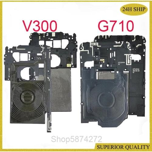 For LG G7 ThinQ G7+ G710 G710EM Back Frame Bezel Housing With NFC Antenna Flex Cable For LG V450 V500 G820 V30 H930 VS996 V300