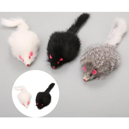 False Mouse Cat Pet Toys Simulation Mouse Long-haired Tail Mice Artificial Mice Funny Kitten Fur Furry Plush Toy For Pet Cats