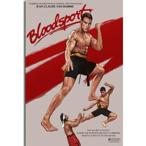 Bloodsport Classic Movie Film Vintage Retro 4 Silk Fabric Wall Poster Art Decor Sticker Bright