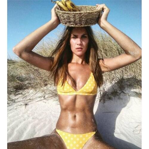 Meihuida Swimwear Beach Swimwear Women 2019 High waist Women Push-up Padded Bra Bandage Bikini Set Swimsuit Triangle Swimwear