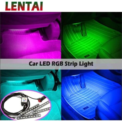 LENTAI 1Set Car LED RGB Light Atmosphere Lamp Strip Phone Control For BMW E46 E60 Ford focus 2 Mazda 3 Volkswagen Polo Golf 4