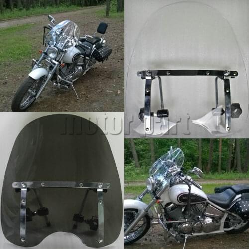 Motorcycle Large Windshield Windscreen For 19"x17" Suzuki Savage Intruder Volusia Boulevard With 7/8" And 1" Handlebars