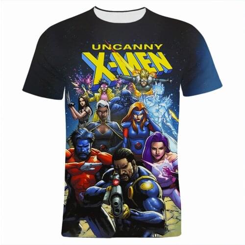 Fashion Mens T-shirts Marvel Hero X-Men 3D Printed Cool Women Tee Tops Short Sleeve Cartoon Anime Boy Girl Kids T Shirts