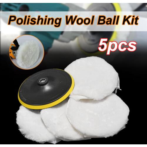 5Pcs Polishing Pad Wheel Soft Wool Ball Bonnet Kit 7" Wheel Pad Abrasive Tool Car Body Polishing Discs