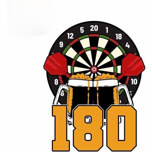 Car Stickers Fashion for Darts 180 Beer Windshield Personality Decal Scratch-Proof Personality Anime Decoration PVC Decals