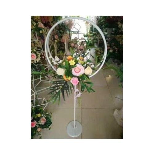 New wedding props silk flower double ring road lead wrought iron channel welcome ring stage catwalk decoration scene