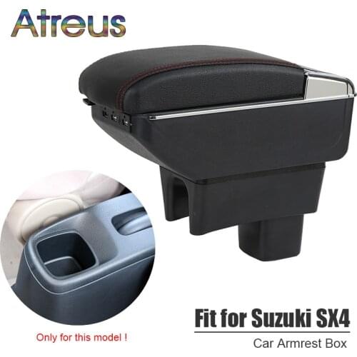 For Suzuki SX4 S-cross 08-16 2017 2018 armrest box USB Charging interface heighten central Store content box cup holder ashtray