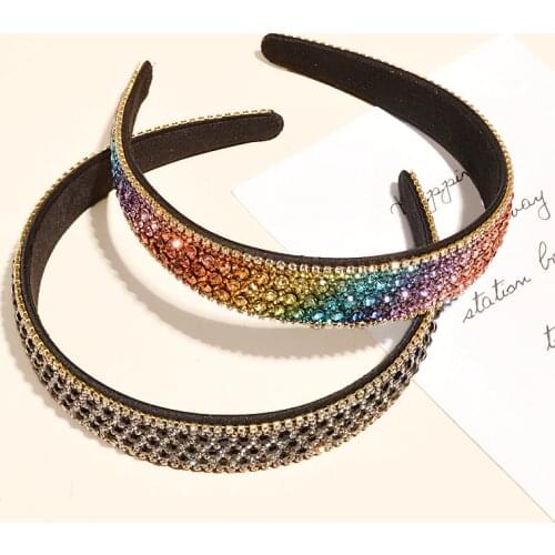 Handmade Vintage Colorful Crystal Beaded Wedding Headpiece Rhinestone Bridal Hair Accessories Girls Hairband Headband For Women