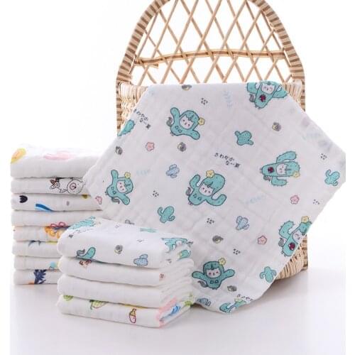 30x30cm 5pcs/pack Baby Facecloth Baby Bath Towel Handkerchief Cotton Towel Soft Absorbent 6-Layer Gauze Washcloth