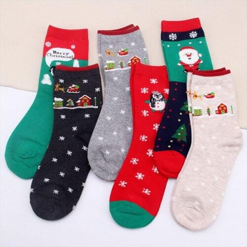 Christmas Xmas Socks Women Girls Warm Cute Cartoon Hosiery Gift deer snowman snowflake