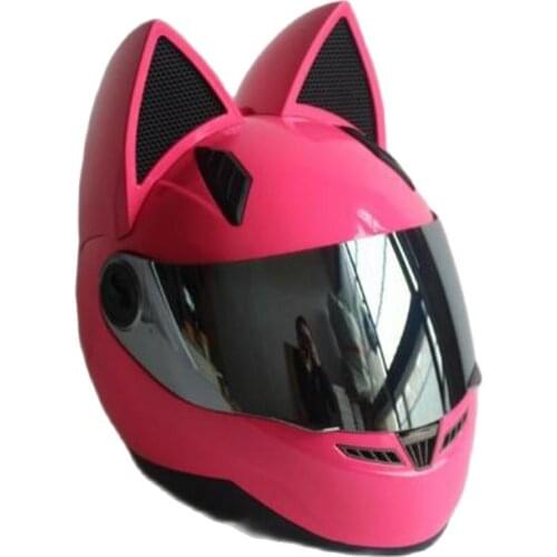 NITRINOS Motorcycle Helmet Women Helmet Ear Helmet Personality Full Face Motor Pink Helmet