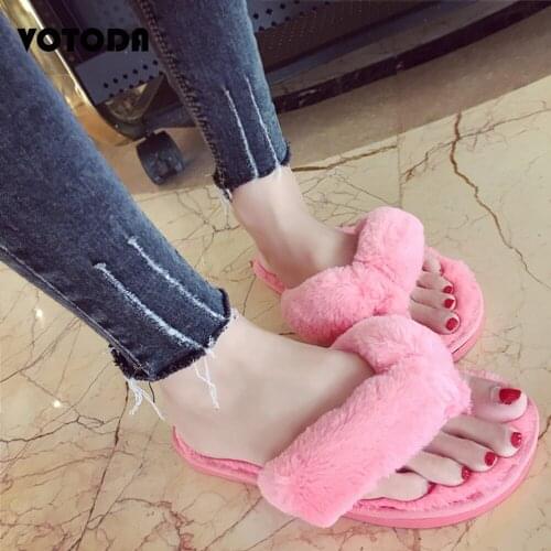Mudibear Winter Women Plush Slippers Luxury Hairy Toe Slides Fur Shoes Woman Slip Flats Flip Flops Cute Sandals Fashion Outdoor