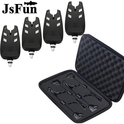 4pcs Fishing Bite Alarm+4pcs Fishing Swinger with Zippered Case Bite Alarms Indicator Set Carp Fishing Tackle Accessories FO350