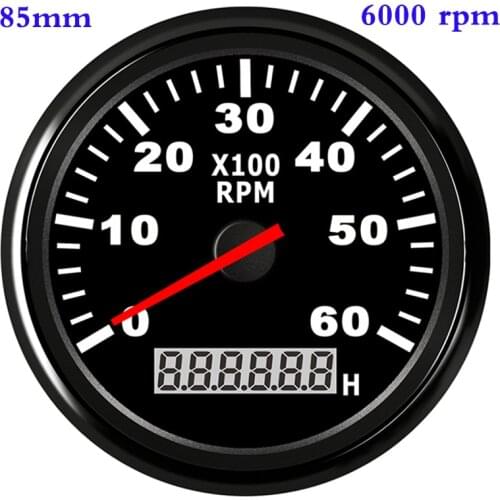 Waterproof Car Boat Tachometer Gauge RPM Tachometer With Hour Meter 6000 /4000 /8000 RPM Gauge for Audi Peugeot BMW Ford Focus