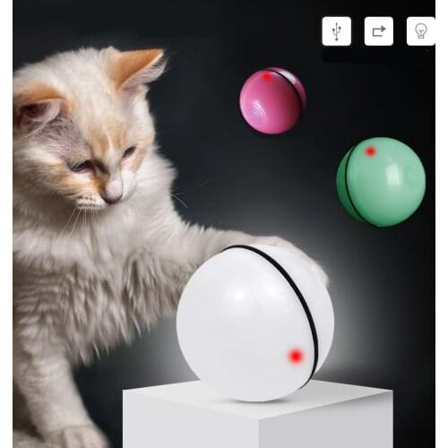 Smart Interactive Activation Ball Pet Toys USB Rechargeable LED Light Self Rotating Ball Cat Dog Toy Jumping Flashing Bouncing