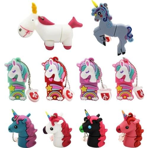 TEXT ME Cute cartoom unicorn model usb flash drive usb 2.0 4GB 8GB 16GB 32GB 64GB pendrive gift