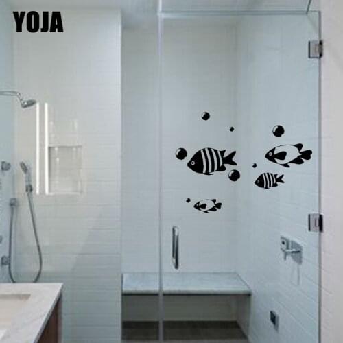 YOJA 18x27.4CM Cute Fish Decoration HomeWall Sticker Bathroom Glass Decal G2-0214