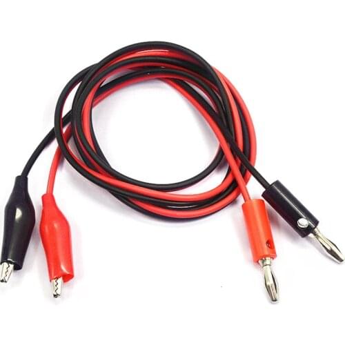 1M Alligator Cilp to Banana Plug Test Cable Lead Connector Dual Tester Probe 35mm Crocodile Clip for Multimeter Measure Tool