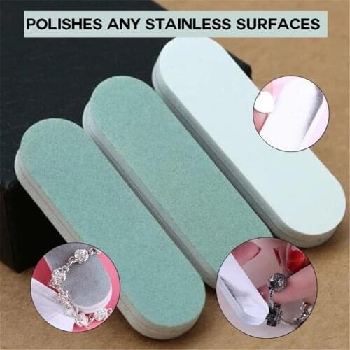 10Pcs/pack Magic Phone Edge Scratch Remover Jewelry Cleaning Tool Polishing Strip Both Sides Silver Polishing Tool Green