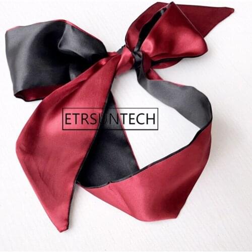 100pcs Sexy Eye Mask Blindfold Handcuff Costume Ecstasy Silk Satin Tie Eye Shade Cover Band Blinder Ribbon
