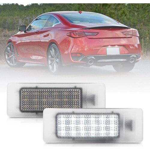 2x LED License Number Plate Light For Nissan Leaf Maxima GTR Rogue Sport For Infiniti Q50 Q60 QX30 QX50 Rear Tag Lamps